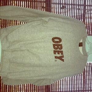 OBEY cheetah print grey women’s sweatshirt